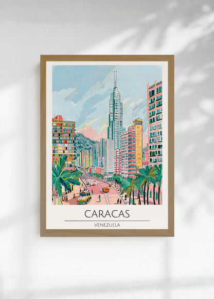 Cuadro Decorativo Travel, Caracas, Venezuela, Ilustración Ciudad