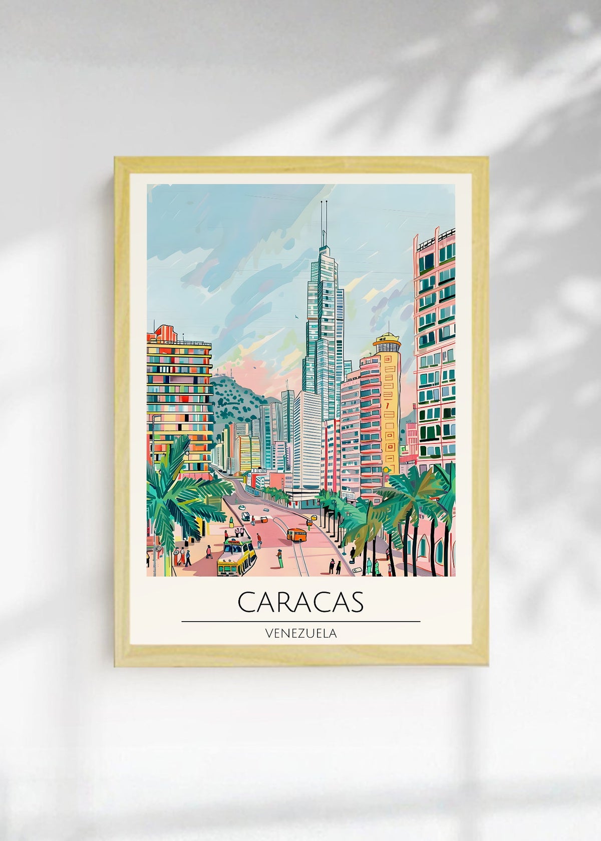Cuadro Decorativo Travel, Caracas, Venezuela, Ilustración Ciudad