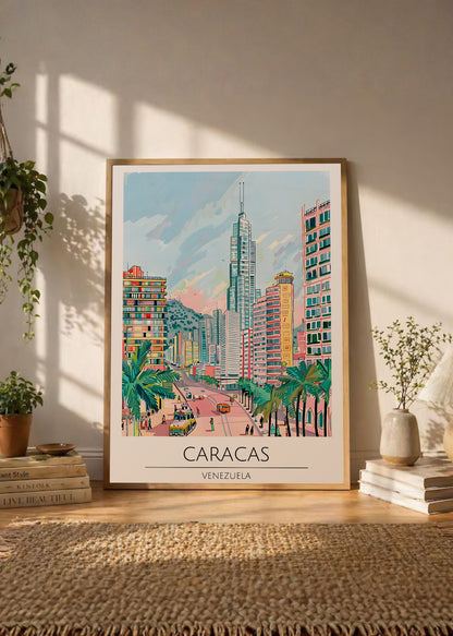 Cuadro Decorativo Travel, Caracas, Venezuela, Ilustración Ciudad