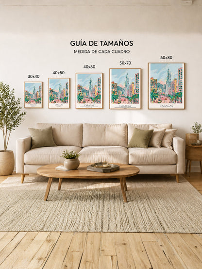 Cuadro Decorativo Travel, Caracas, Venezuela, Ilustración Ciudad