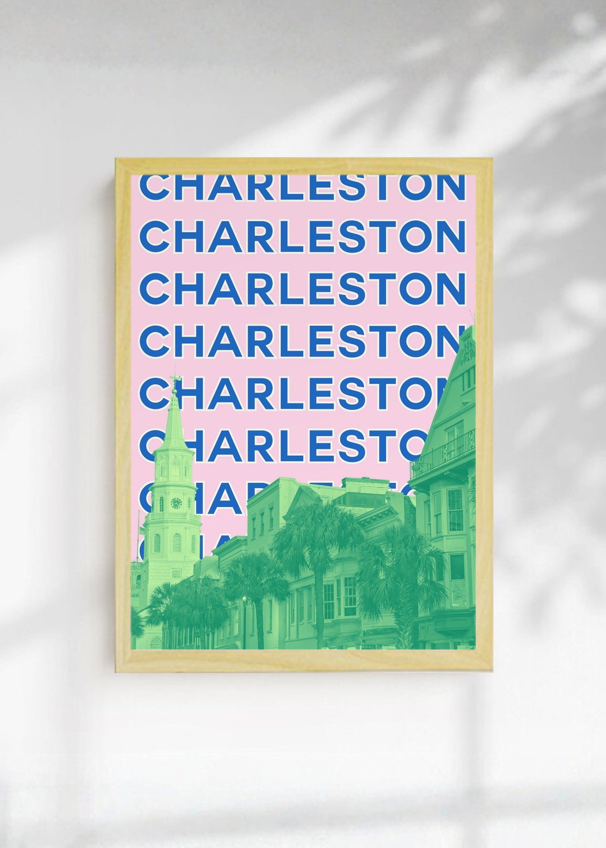 Cuadro Decorativo Travel, Charleston Iglesia, USA, Verde Rosa