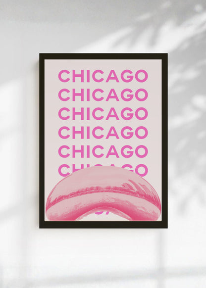 Cuadro Decorativo Travel, Chicago Cloud Gate, USA, Rosa