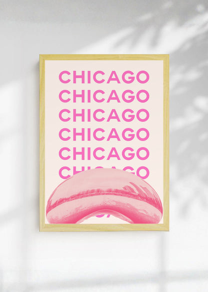 Cuadro Decorativo Travel, Chicago Cloud Gate, USA, Rosa