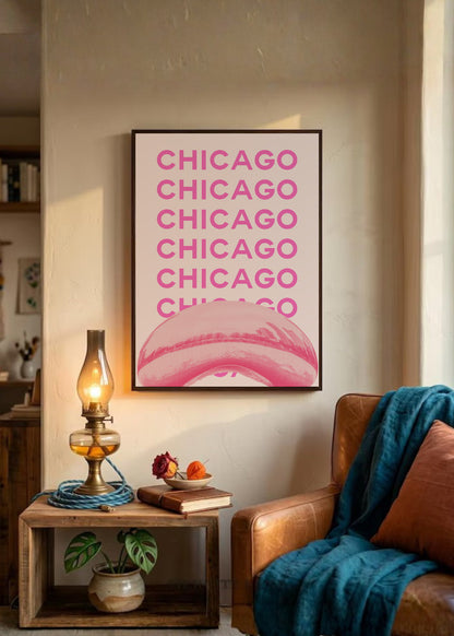 Cuadro Decorativo Travel, Chicago Cloud Gate, USA, Rosa