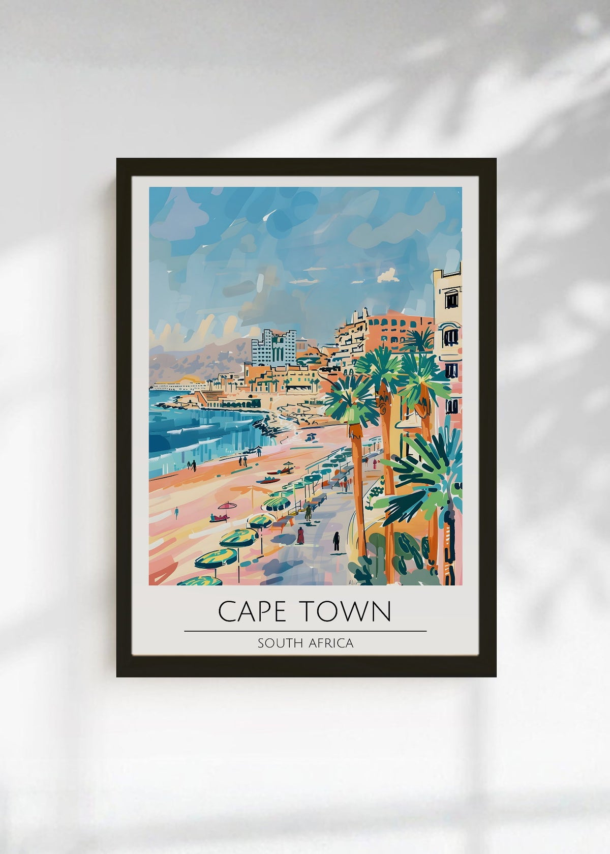 Cuadro Decorativo Travel, Ciudad del Cabo, Sudáfrica, Ilustración Costa