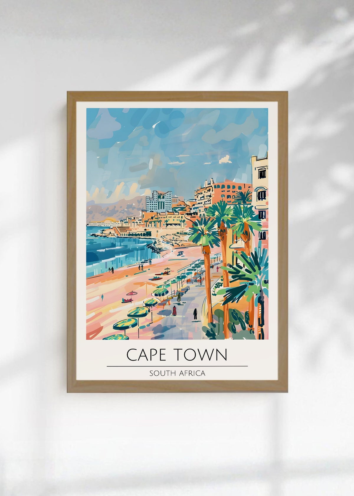 Cuadro Decorativo Travel, Ciudad del Cabo, Sudáfrica, Ilustración Costa