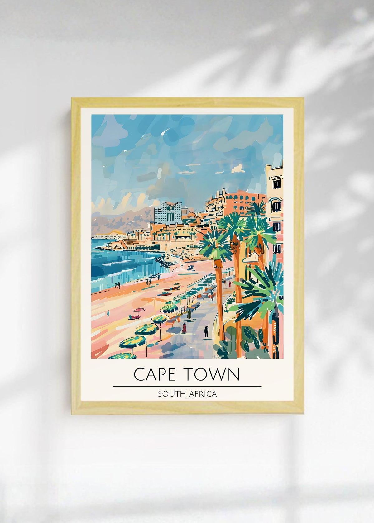 Cuadro Decorativo Travel, Ciudad del Cabo, Sudáfrica, Ilustración Costa