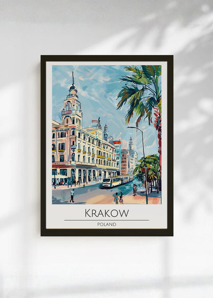 Cuadro Decorativo Travel, Cracovia, Polonia, Ilustración Ciudad