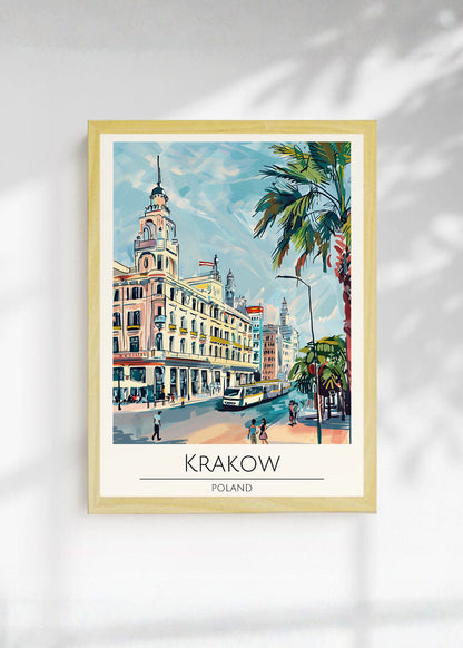 Cuadro Decorativo Travel, Cracovia, Polonia, Ilustración Ciudad
