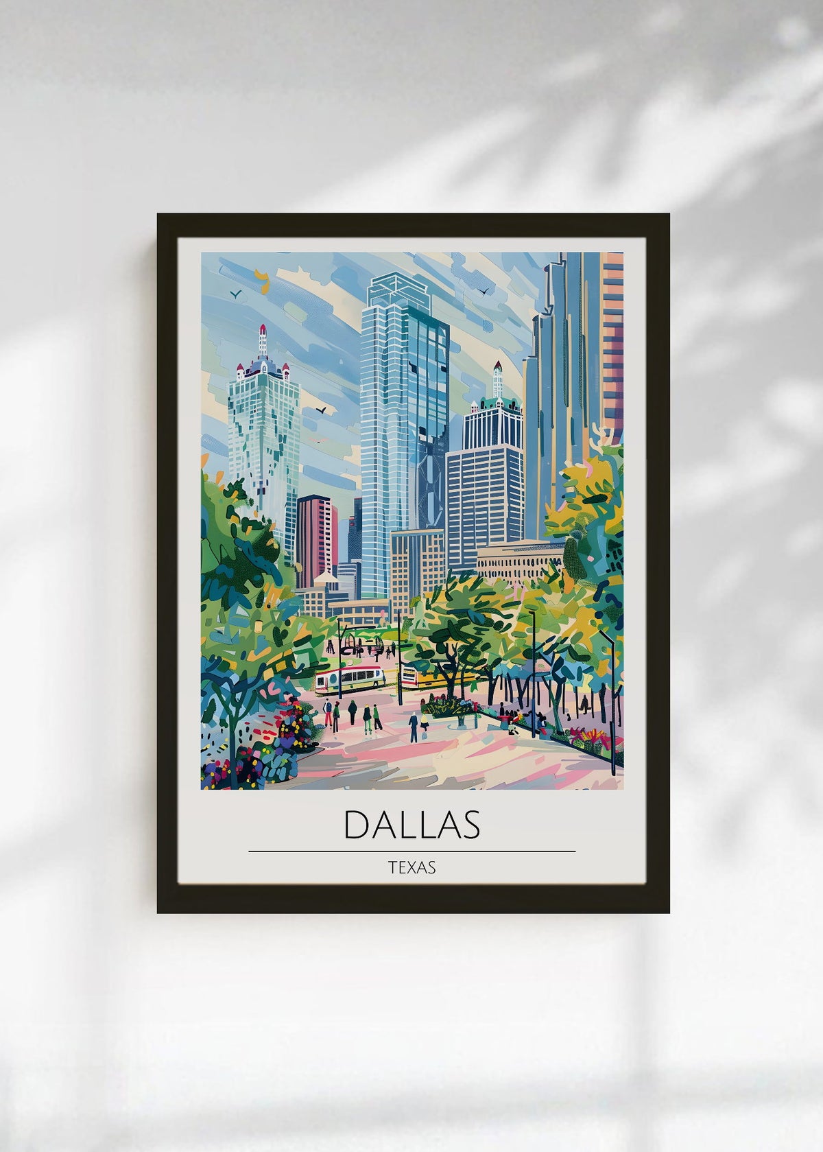 Cuadro Decorativo Travel, Dallas, Texas, Ilustración Ciudad