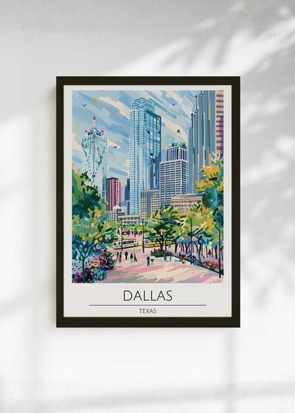 Cuadro Decorativo Travel, Dallas, Texas, Ilustración Ciudad