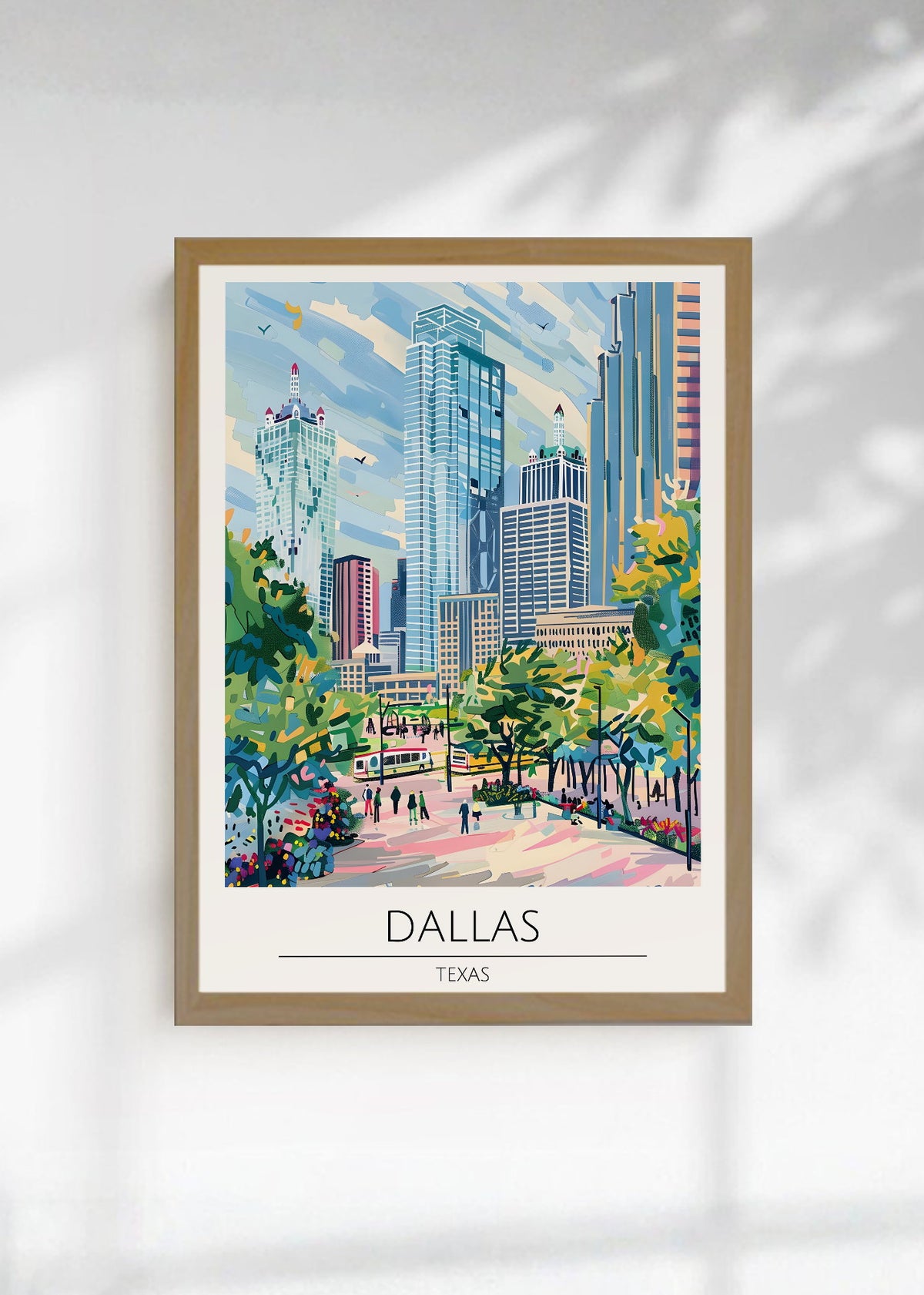 Cuadro Decorativo Travel, Dallas, Texas, Ilustración Ciudad