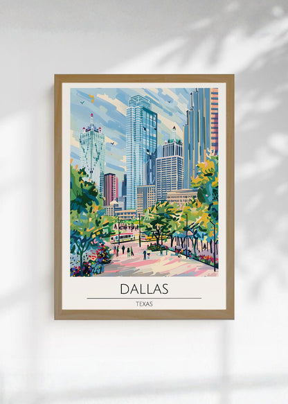 Cuadro Decorativo Travel, Dallas, Texas, Ilustración Ciudad