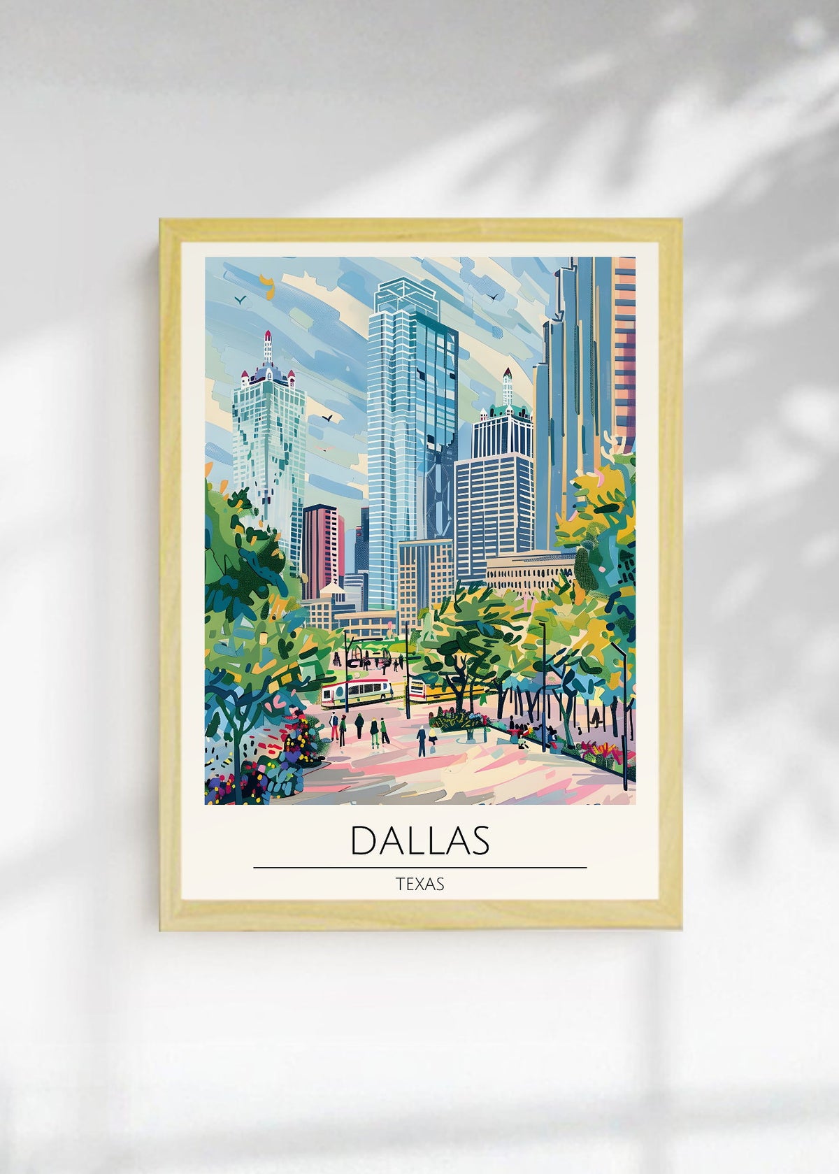 Cuadro Decorativo Travel, Dallas, Texas, Ilustración Ciudad