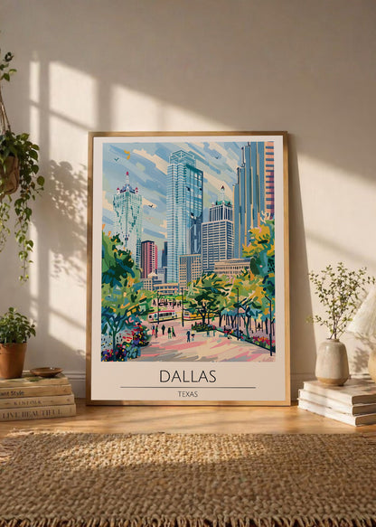 Cuadro Decorativo Travel, Dallas, Texas, Ilustración Ciudad