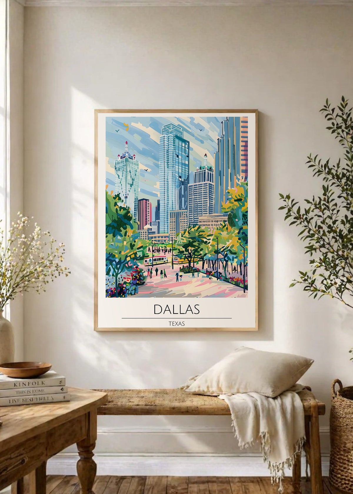 Cuadro Decorativo Travel, Dallas, Texas, Ilustración Ciudad