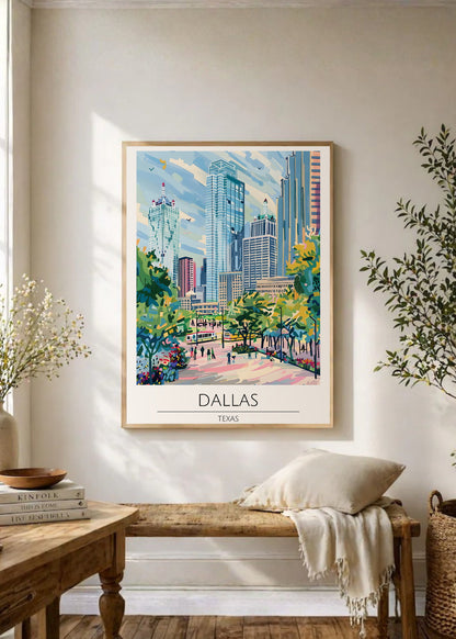 Cuadro Decorativo Travel, Dallas, Texas, Ilustración Ciudad