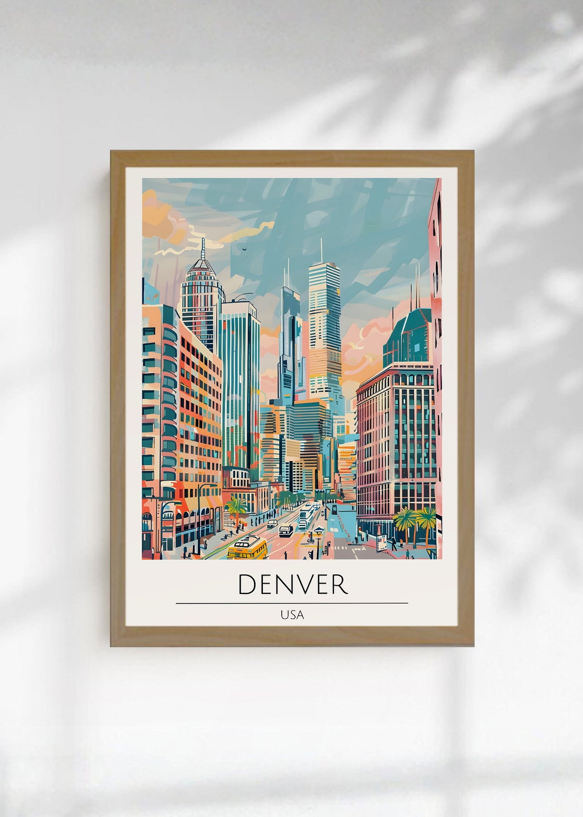 Cuadro Decorativo Travel, Denver, USA, Ilustración Ciudad