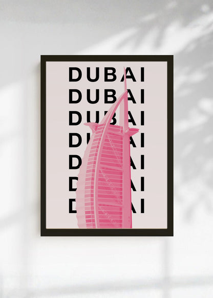 Cuadro Decorativo Travel, Dubai Burj al Arab, Emiratos, Rosa