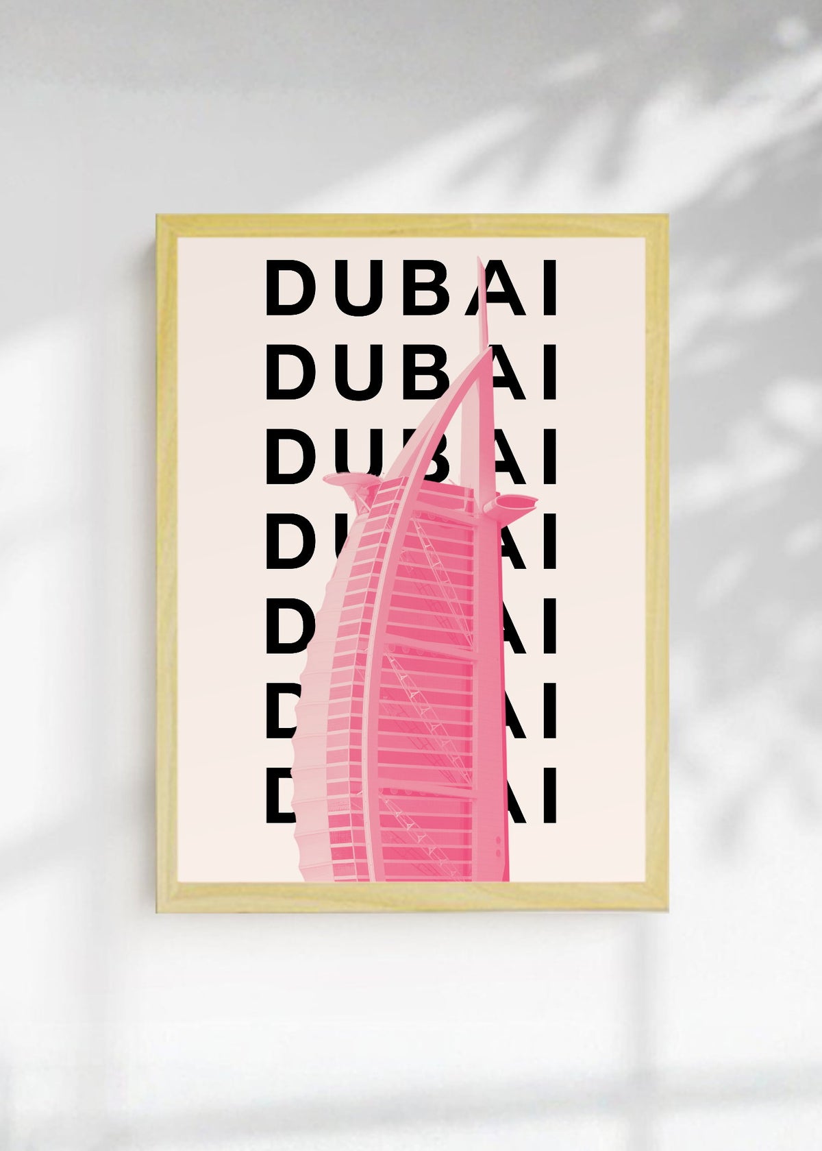Cuadro Decorativo Travel, Dubai Burj al Arab, Emiratos, Rosa