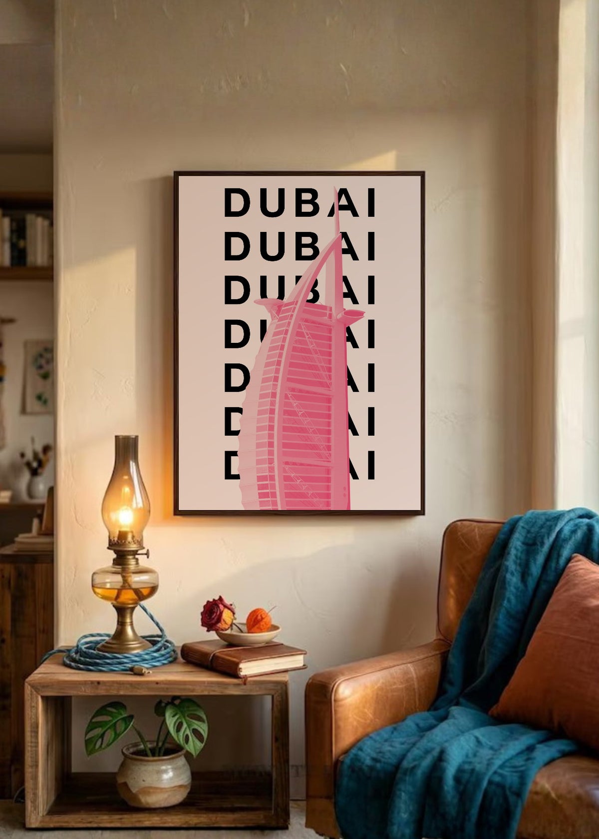 Cuadro Decorativo Travel, Dubai Burj al Arab, Emiratos, Rosa