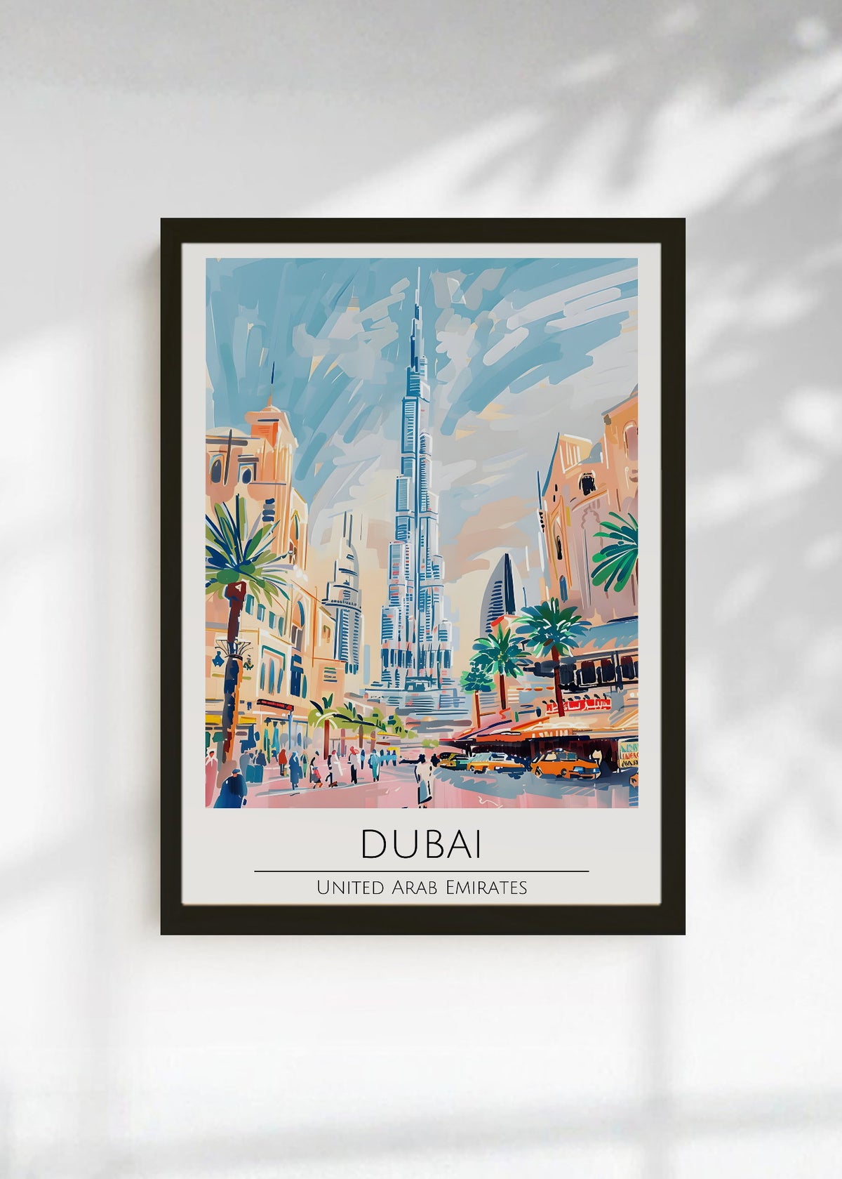 Cuadro Decorativo Travel, Dubai, Emiratos, Ilustración Burj Khalifa