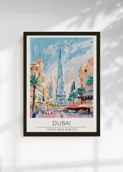 Cuadro Decorativo Travel, Dubai, Emiratos, Ilustración Burj Khalifa