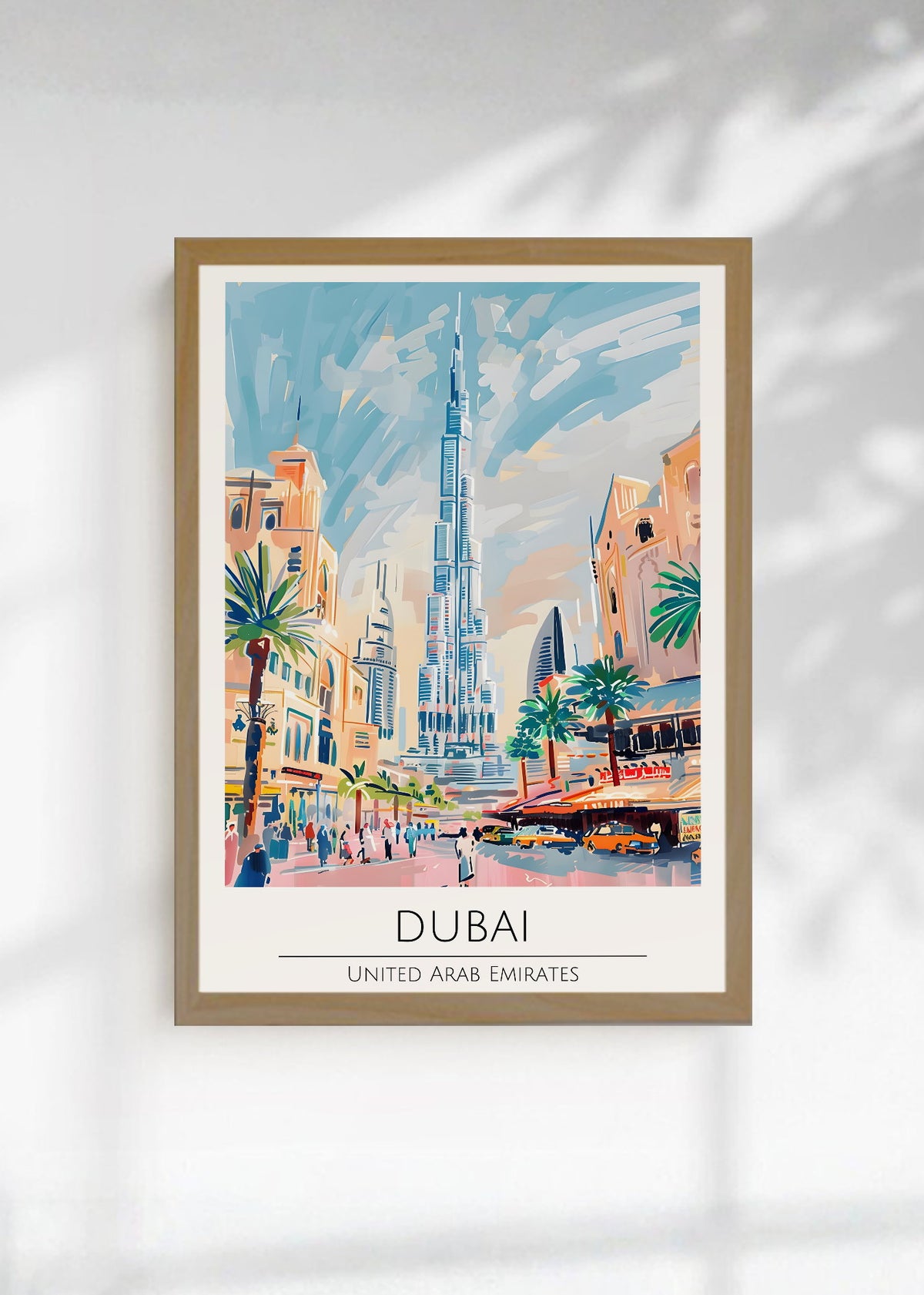 Cuadro Decorativo Travel, Dubai, Emiratos, Ilustración Burj Khalifa