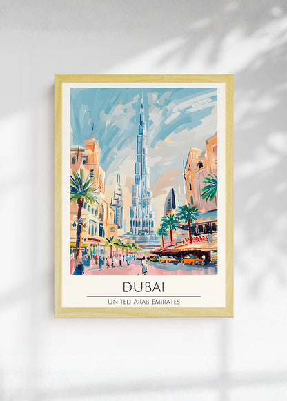 Cuadro Decorativo Travel, Dubai, Emiratos, Ilustración Burj Khalifa