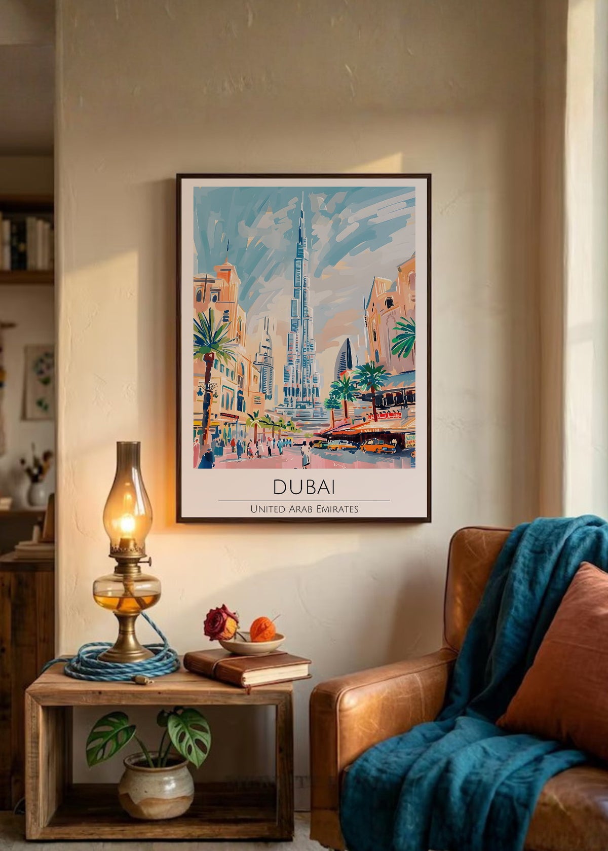 Cuadro Decorativo Travel, Dubai, Emiratos, Ilustración Burj Khalifa