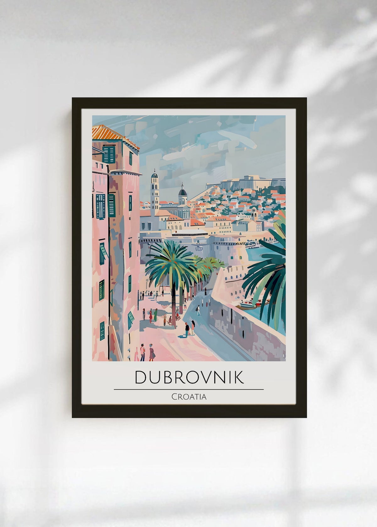 Cuadro Decorativo Travel, Dubrovnik, Croacia, Ilustración Ciudad