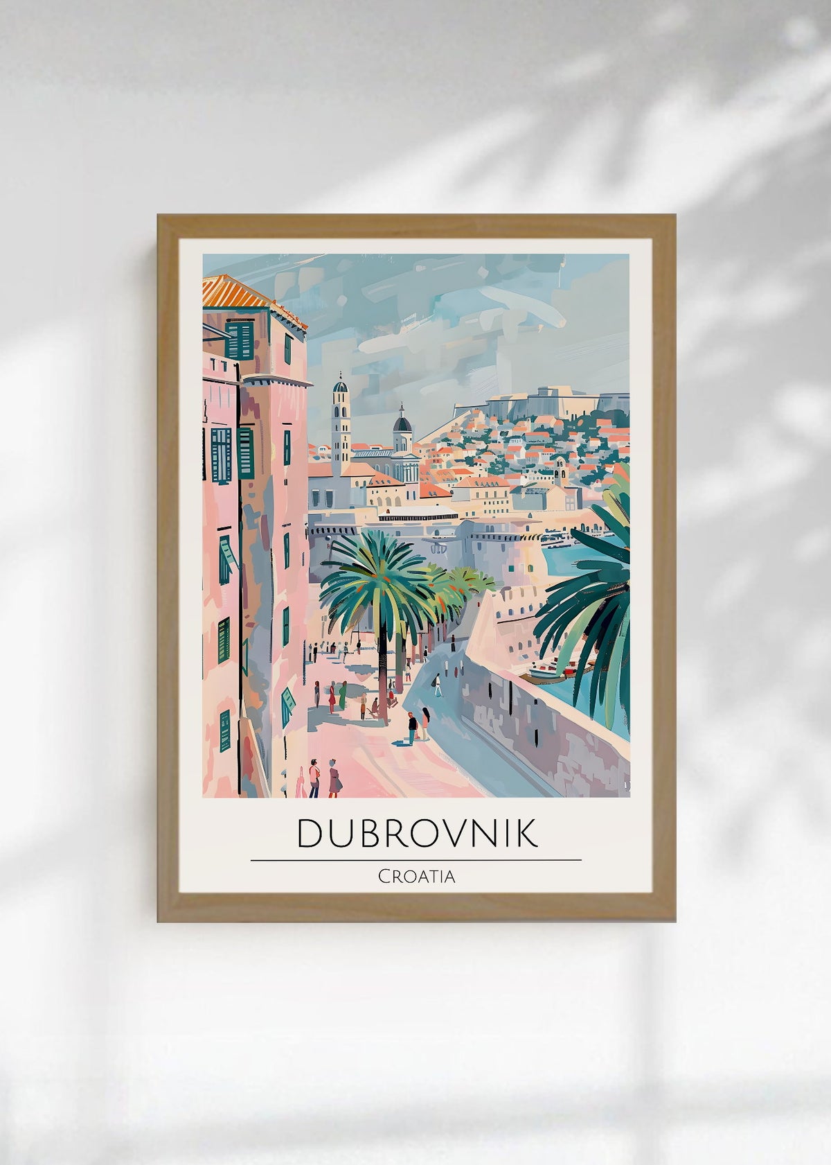 Cuadro Decorativo Travel, Dubrovnik, Croacia, Ilustración Ciudad