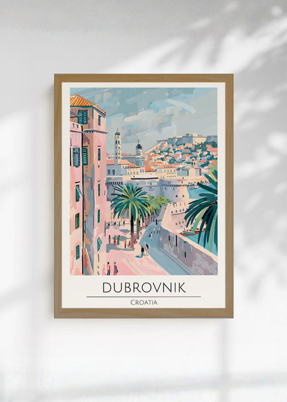 Cuadro Decorativo Travel, Dubrovnik, Croacia, Ilustración Ciudad
