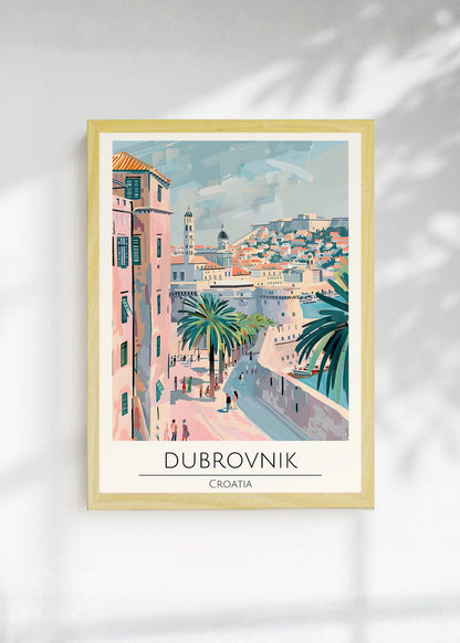 Cuadro Decorativo Travel, Dubrovnik, Croacia, Ilustración Ciudad