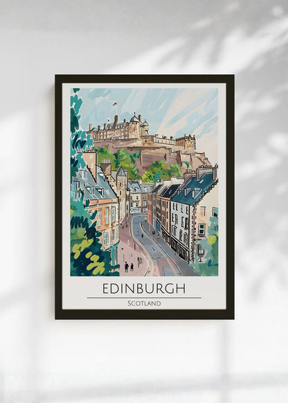 Cuadro Decorativo Travel, Edimburgo, Escocia, Ilustración Ciudad