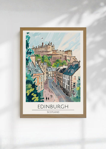 Cuadro Decorativo Travel, Edimburgo, Escocia, Ilustración Ciudad