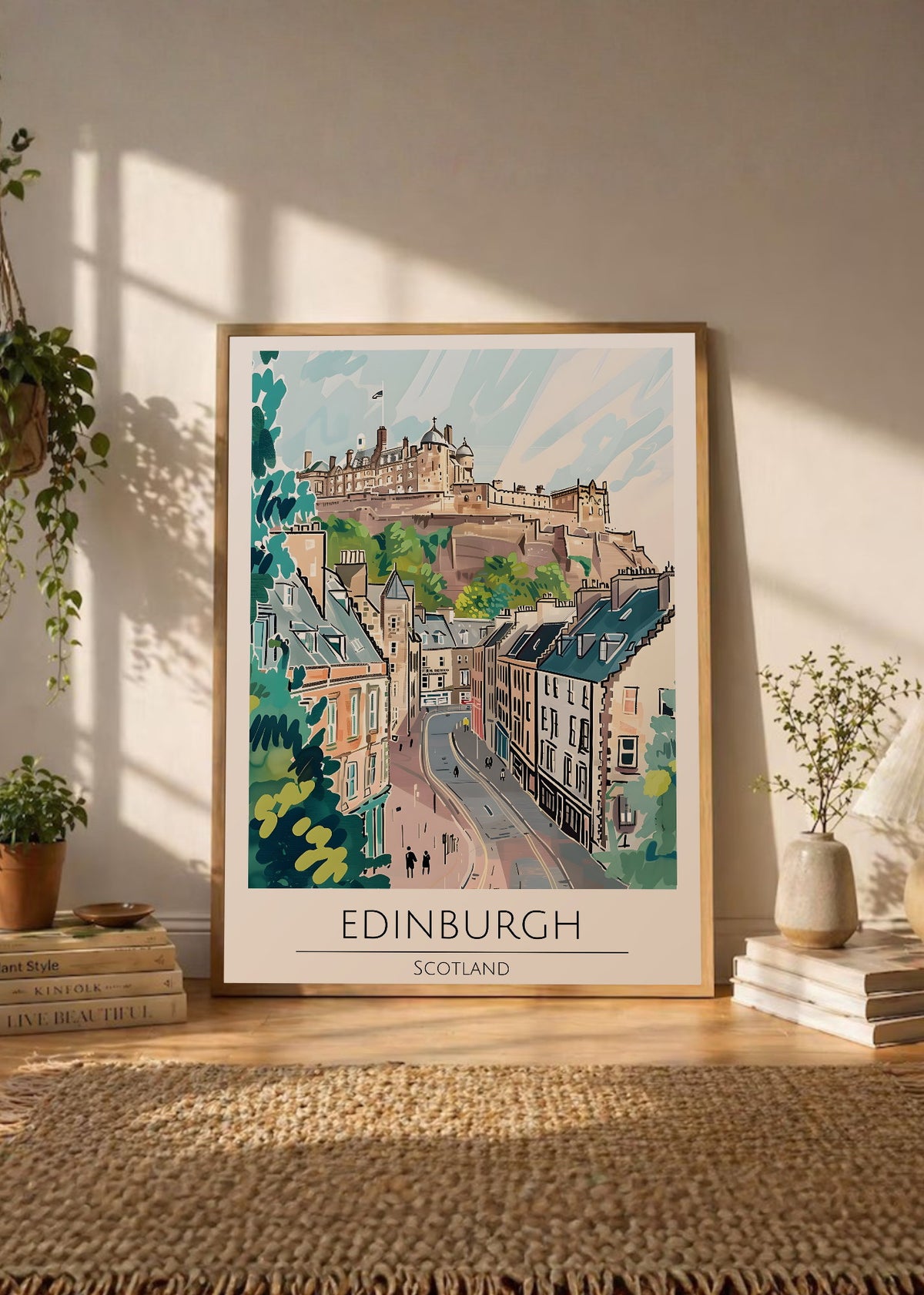 Cuadro Decorativo Travel, Edimburgo, Escocia, Ilustración Ciudad