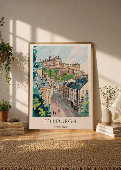 Cuadro Decorativo Travel, Edimburgo, Escocia, Ilustración Ciudad