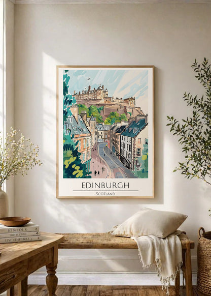 Cuadro Decorativo Travel, Edimburgo, Escocia, Ilustración Ciudad