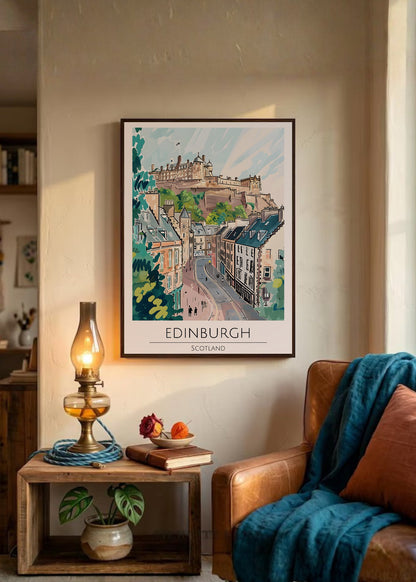 Cuadro Decorativo Travel, Edimburgo, Escocia, Ilustración Ciudad