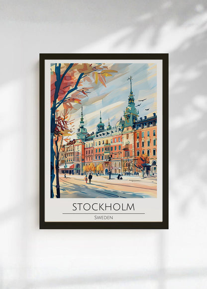 Cuadro Decorativo Travel, Estocolmo, Suecia, Ilustración Ciudad