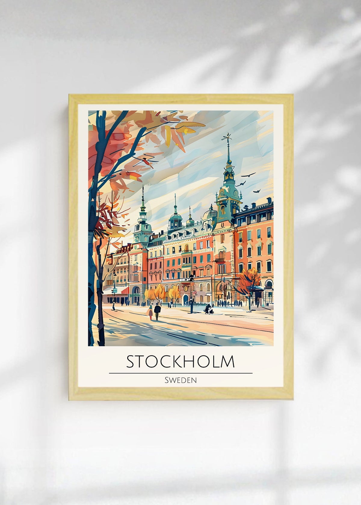 Cuadro Decorativo Travel, Estocolmo, Suecia, Ilustración Ciudad