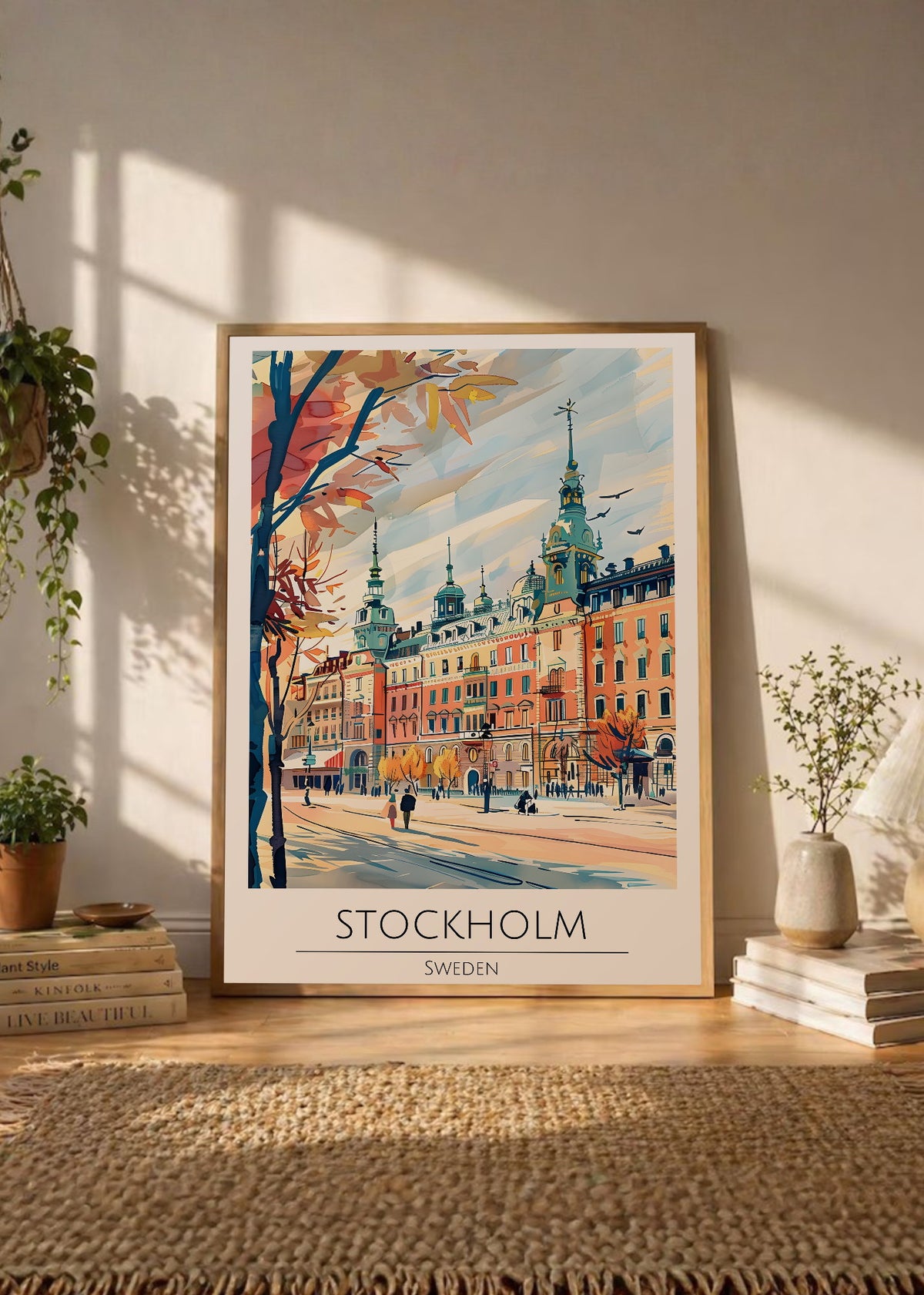 Cuadro Decorativo Travel, Estocolmo, Suecia, Ilustración Ciudad