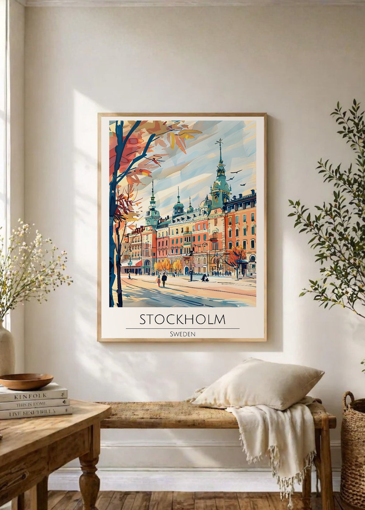 Cuadro Decorativo Travel, Estocolmo, Suecia, Ilustración Ciudad