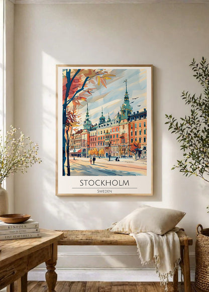 Cuadro Decorativo Travel, Estocolmo, Suecia, Ilustración Ciudad
