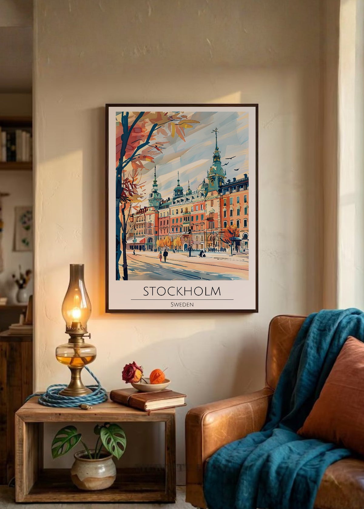 Cuadro Decorativo Travel, Estocolmo, Suecia, Ilustración Ciudad