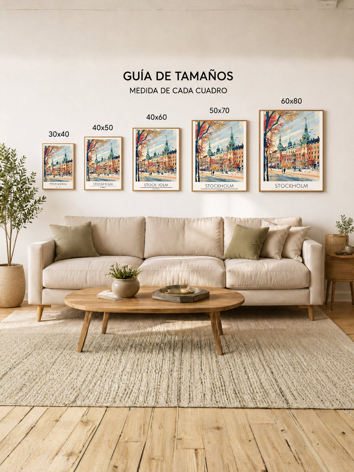 Cuadro Decorativo Travel, Estocolmo, Suecia, Ilustración Ciudad