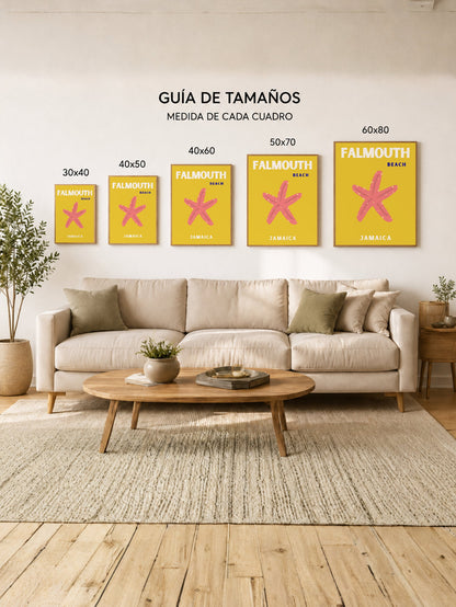 Cuadro Decorativo Travel, Falmouth, Jamaica, Estrella Mar Mostaza