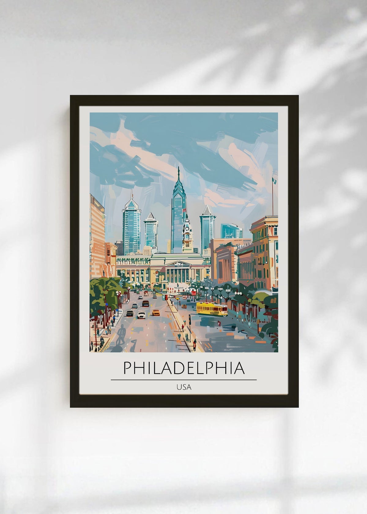 Cuadro Decorativo Travel, Filadelfia, USA, Ilustración Ciudad