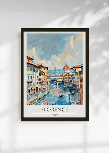 Cuadro Decorativo Travel, Florencia, Italia, Ilustración Ponte Vecchio
